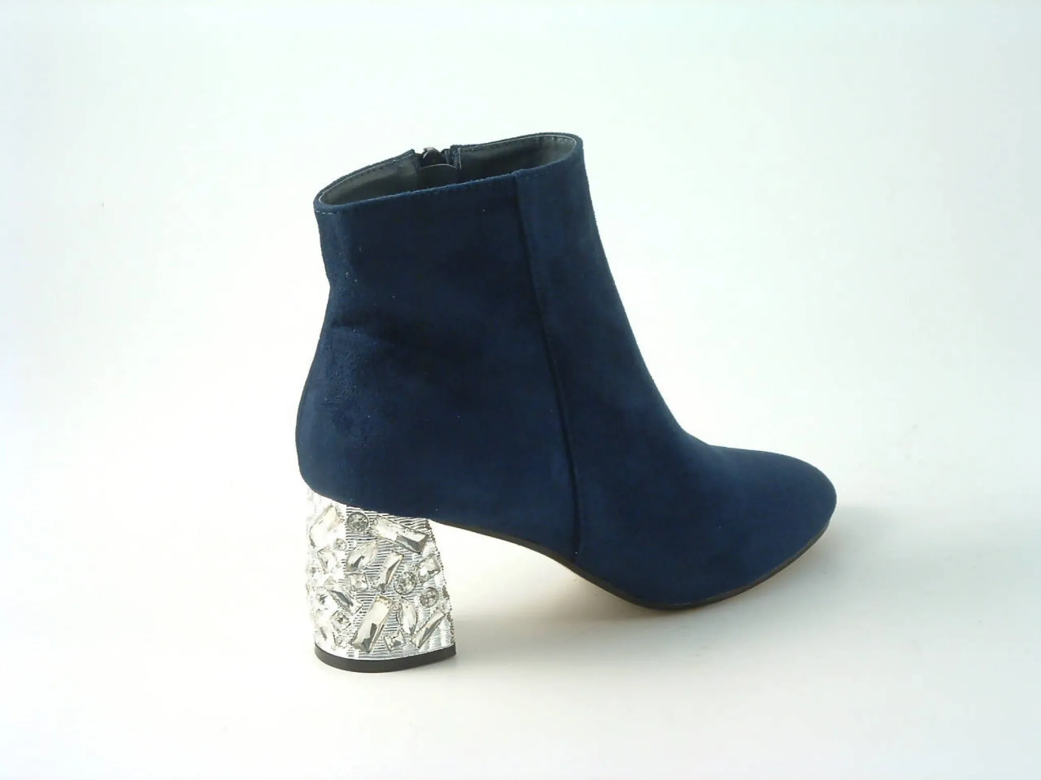 Glitz Shoes Sabatine Glitter Heel Suede Ankle Boot