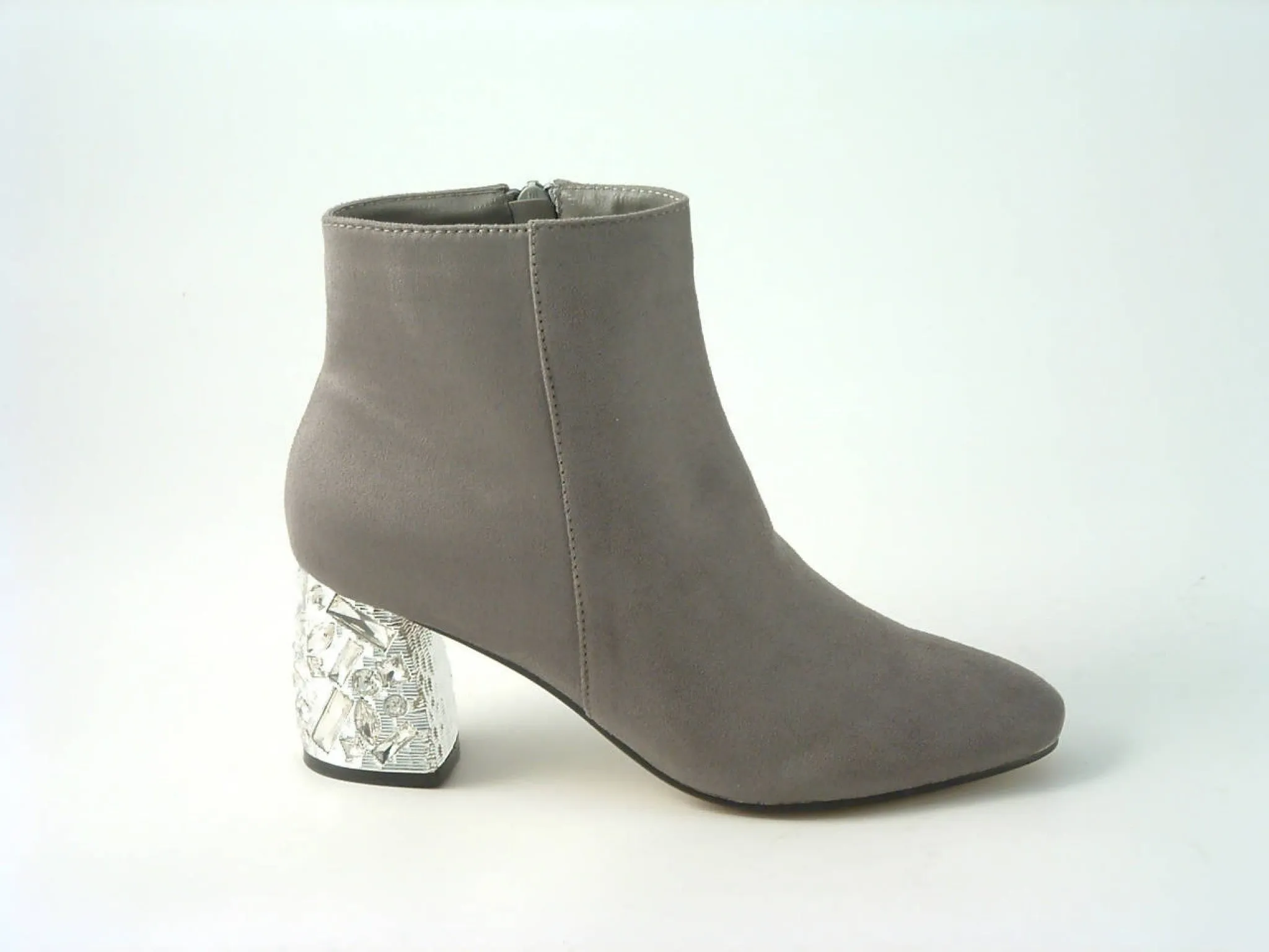 Glitz Shoes Sabatine Glitter Heel Suede Ankle Boot