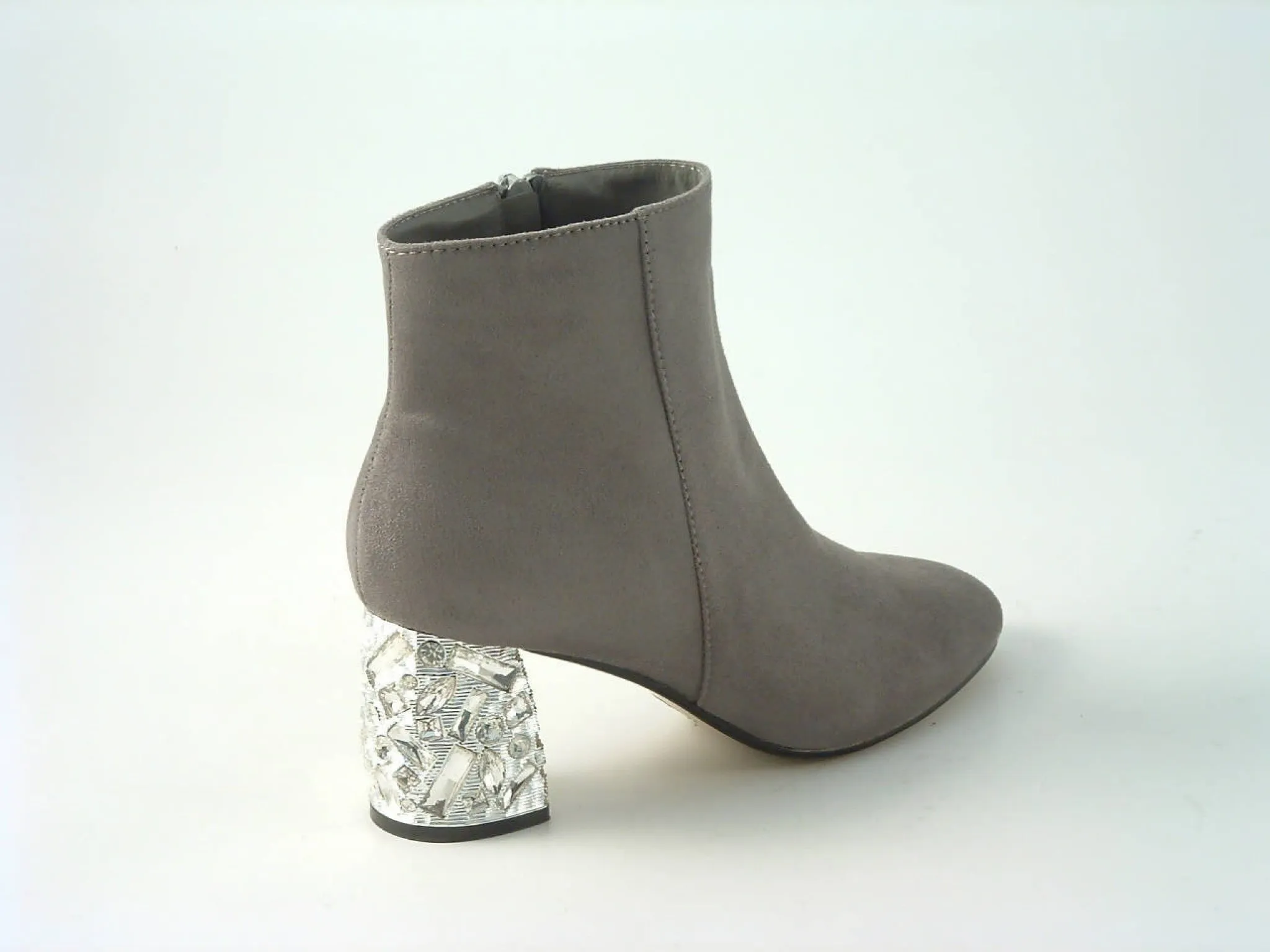 Glitz Shoes Sabatine Glitter Heel Suede Ankle Boot