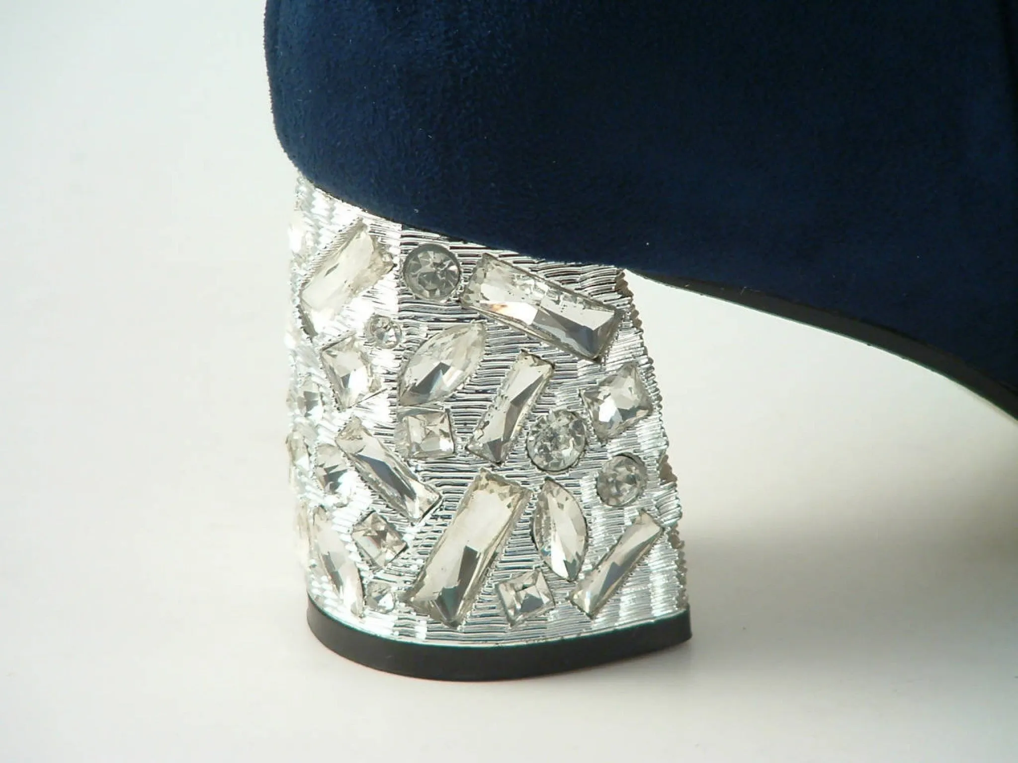 Glitz Shoes Sabatine Glitter Heel Suede Ankle Boot