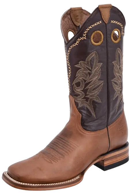 Honey with Dark Brown Square Toe Rodeo Boot