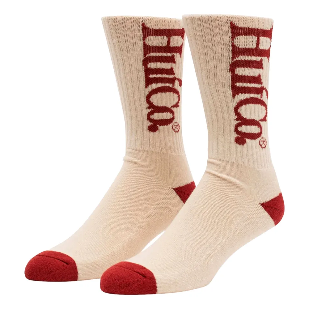 HUF CO CREW SOCK-WHITE