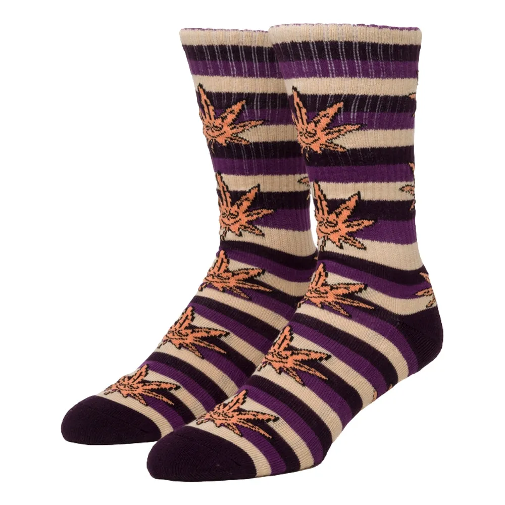 HUF GREEN BUDDY STRIPE SOCK-EGGPLANT