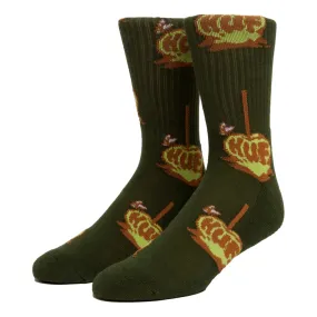 HUF POISON APPLE SOCK-GREEN