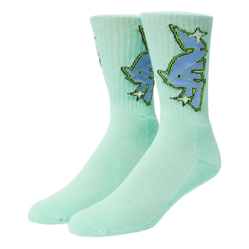 HUF TAGGED CREW SOCK-MINT