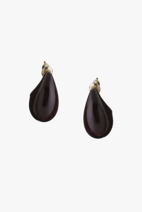 Hush Earrings Brown Enamel