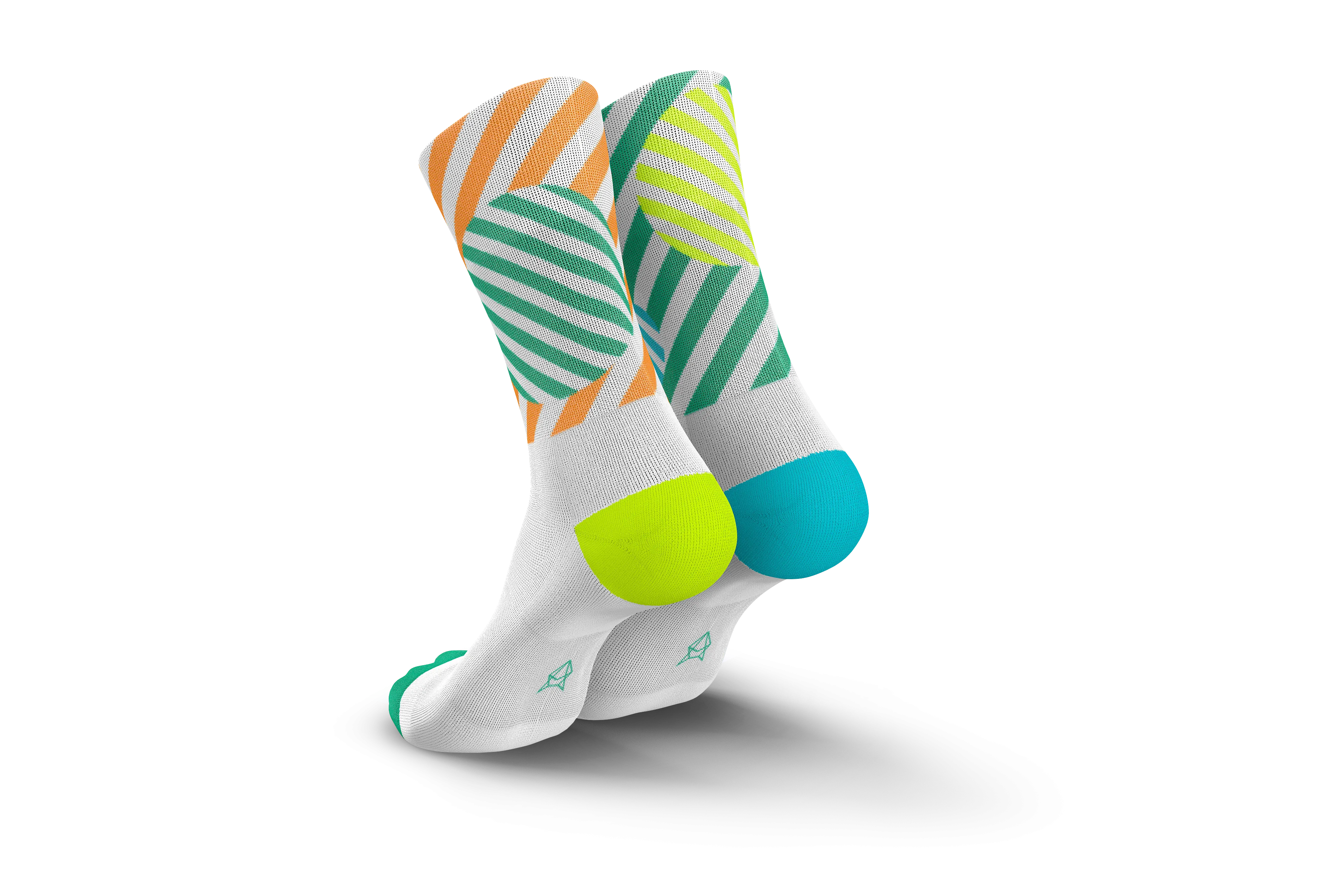 INCYLENCE Running Globes Orange Green Long Sock