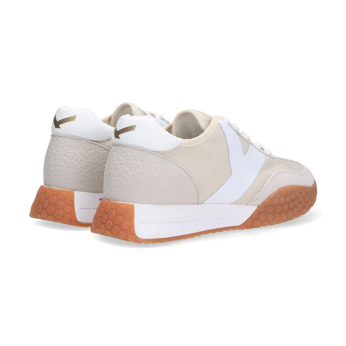 Keh-noo sneaker camoscio nylon beige bianco