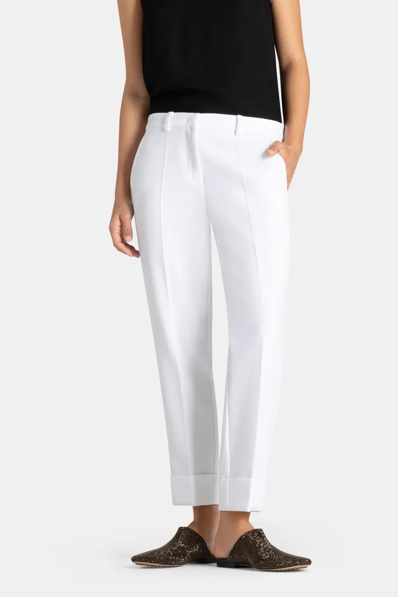 KRYSTAL CUFFED TROUSER (OFF WHITE) - CAMBIO