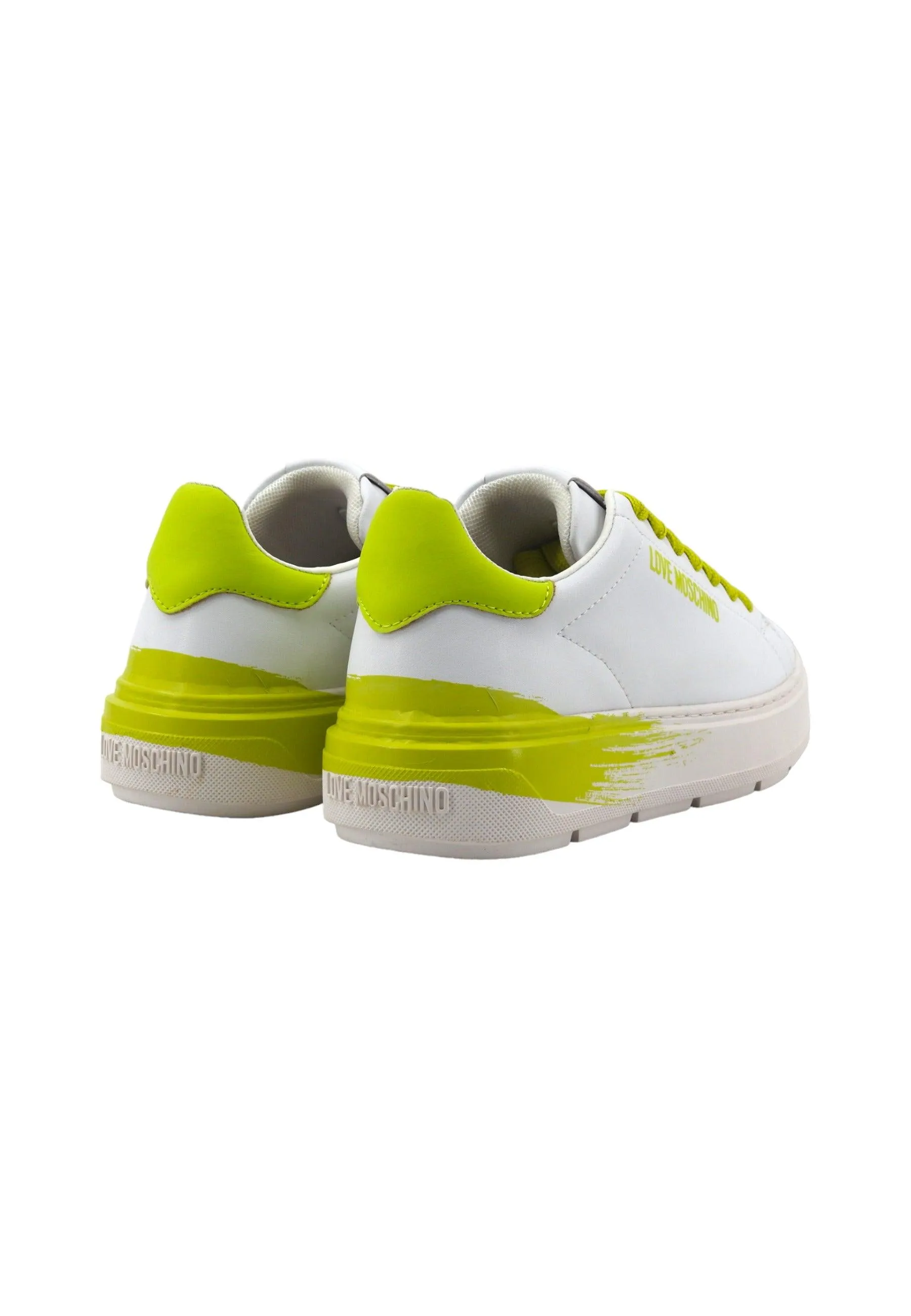 LOVE MOSCHINO Sneaker Donna Bianco Lime JA15254G1IIDB10D