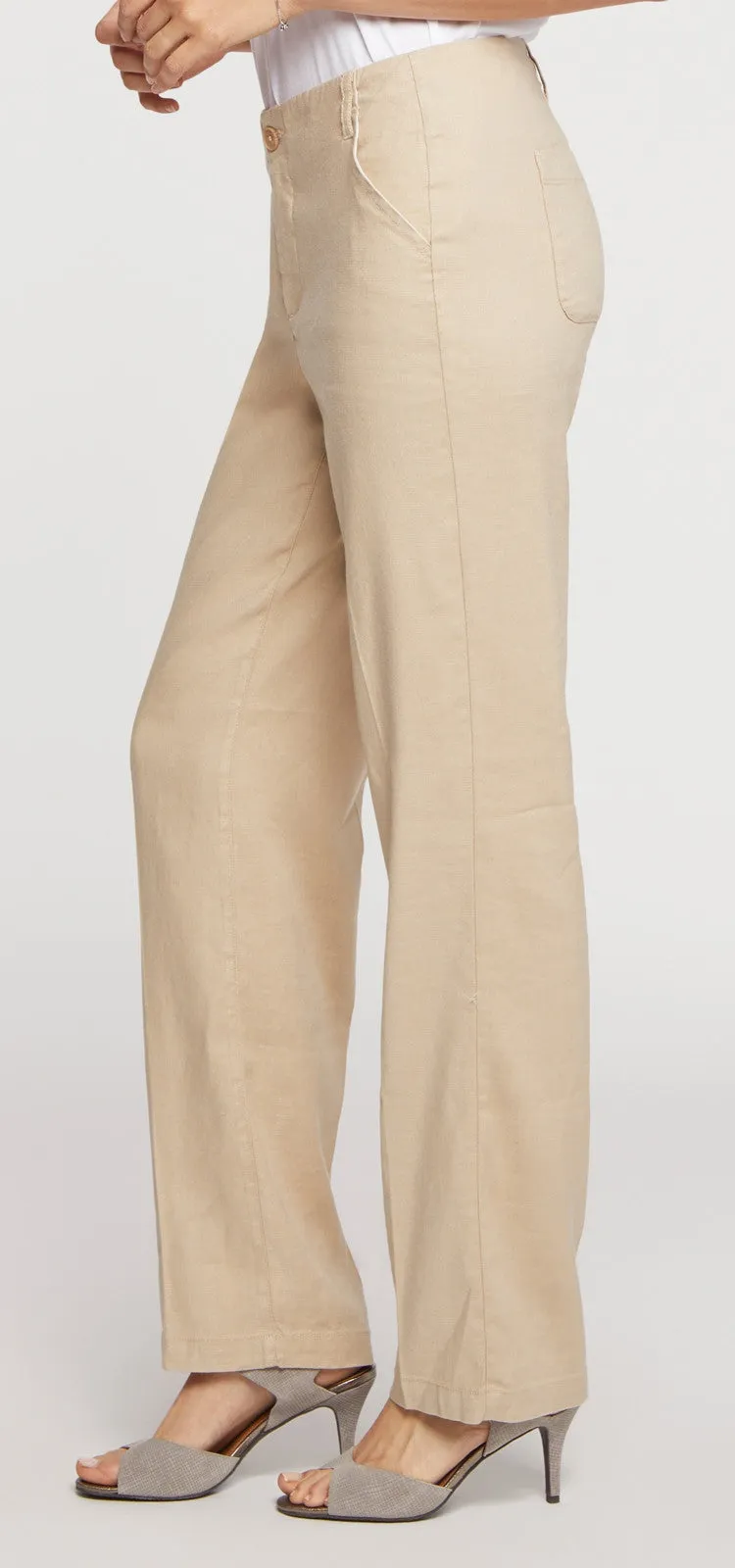 Marilyn Trouser Beige Stretch Linnen | Straw