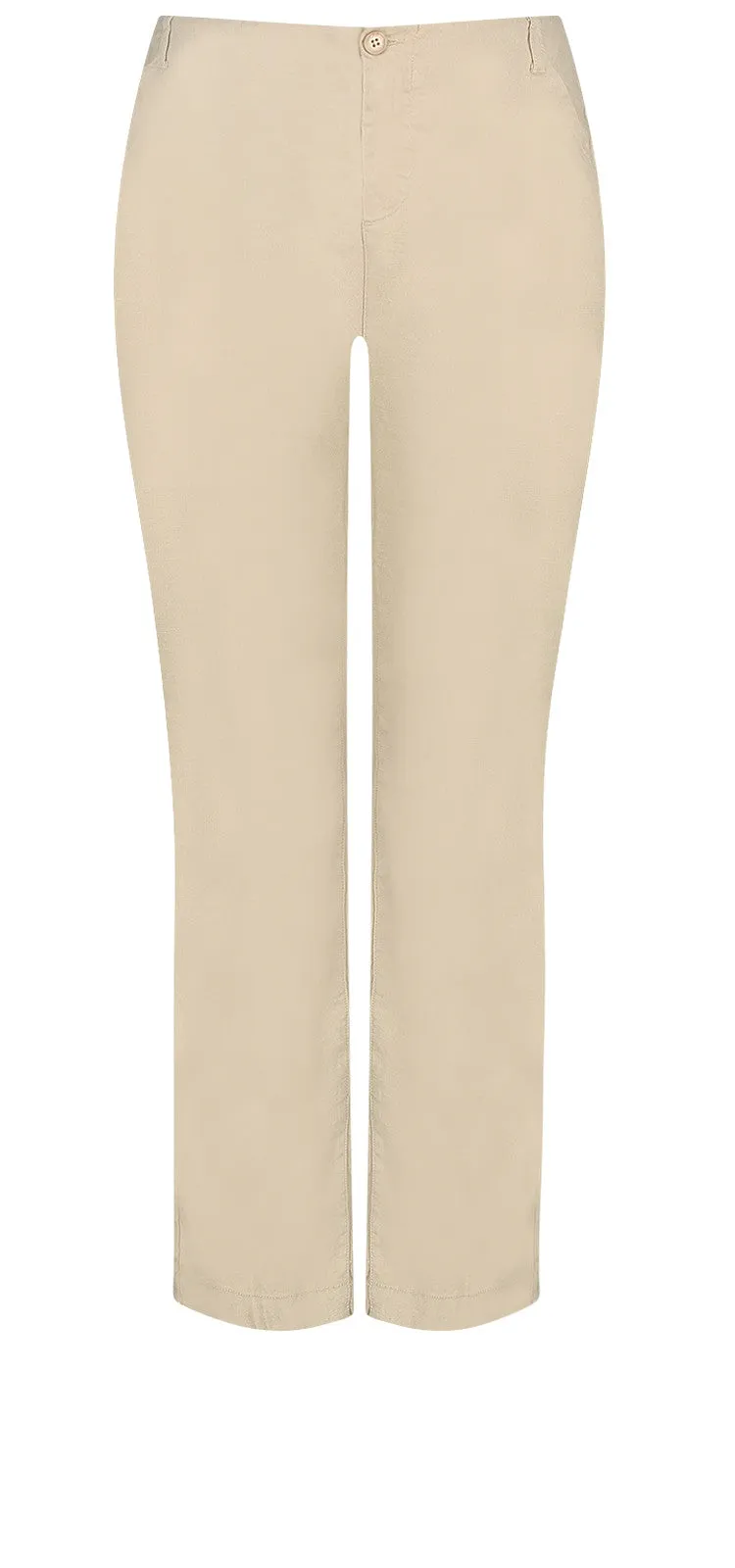 Marilyn Trouser Beige Stretch Linnen | Straw