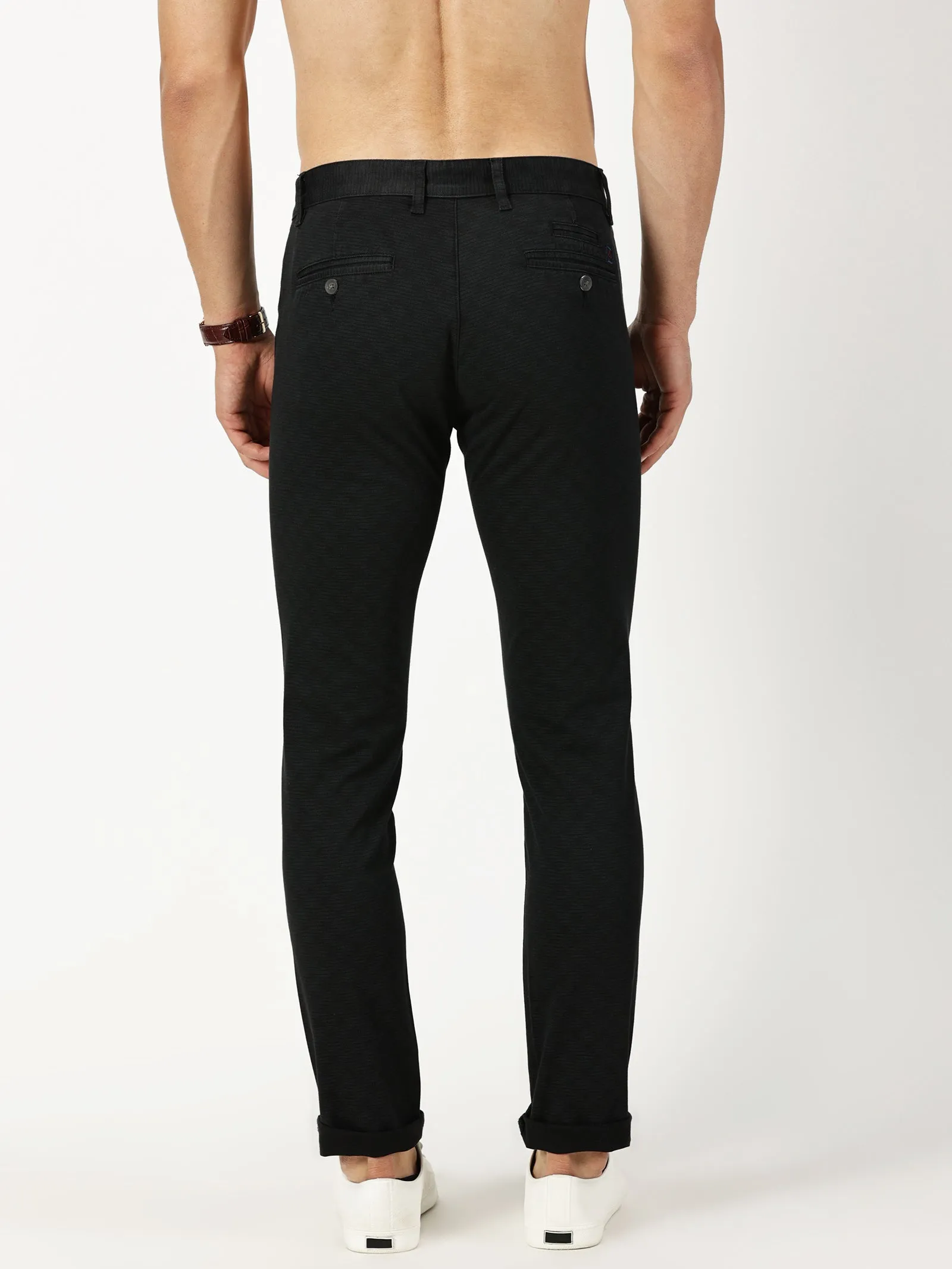 MEN'S BLACK PRINT JASON FIT TROUSER