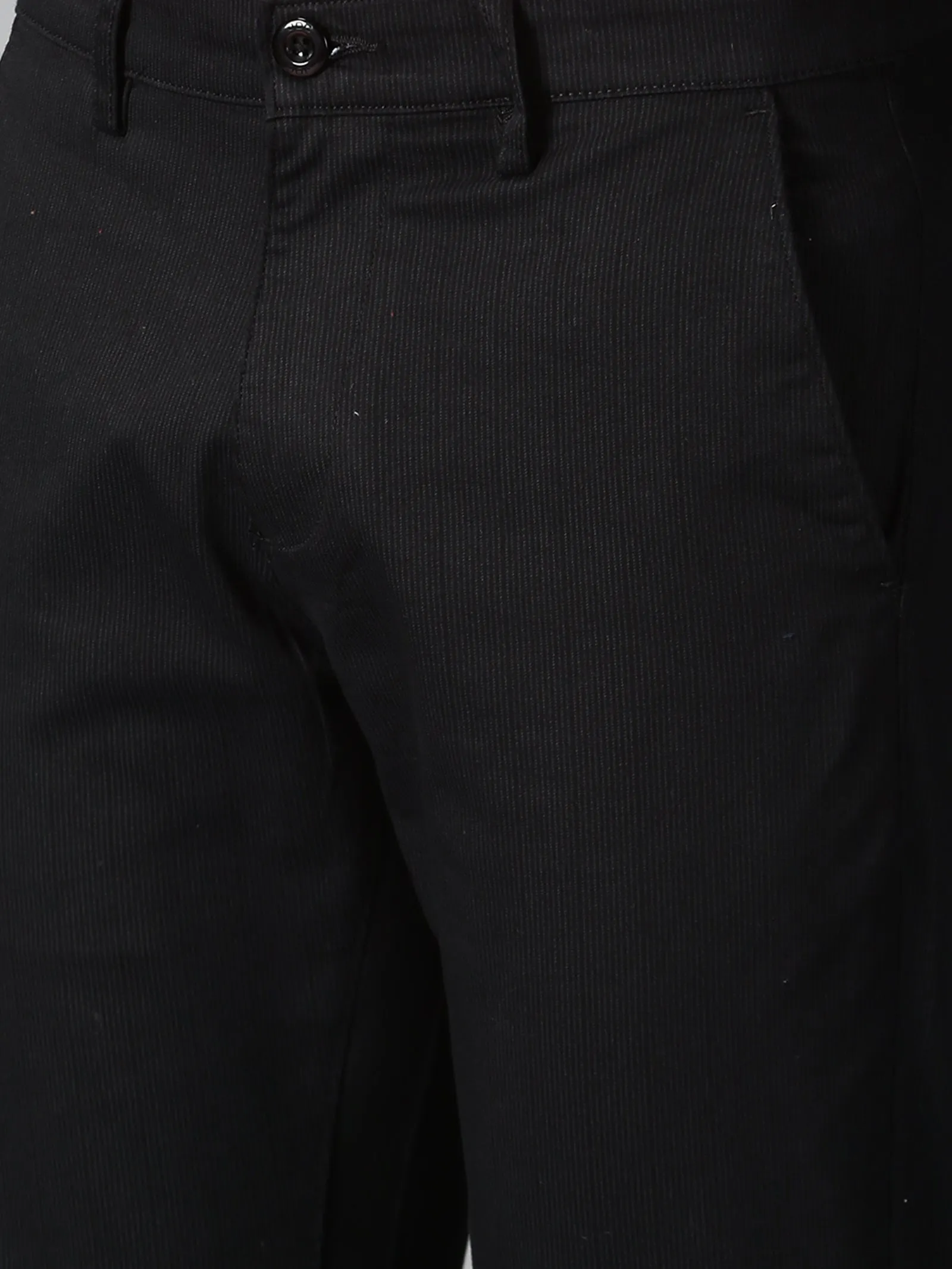 MEN'S BLACK SOLID SLIM FIT TROUSER