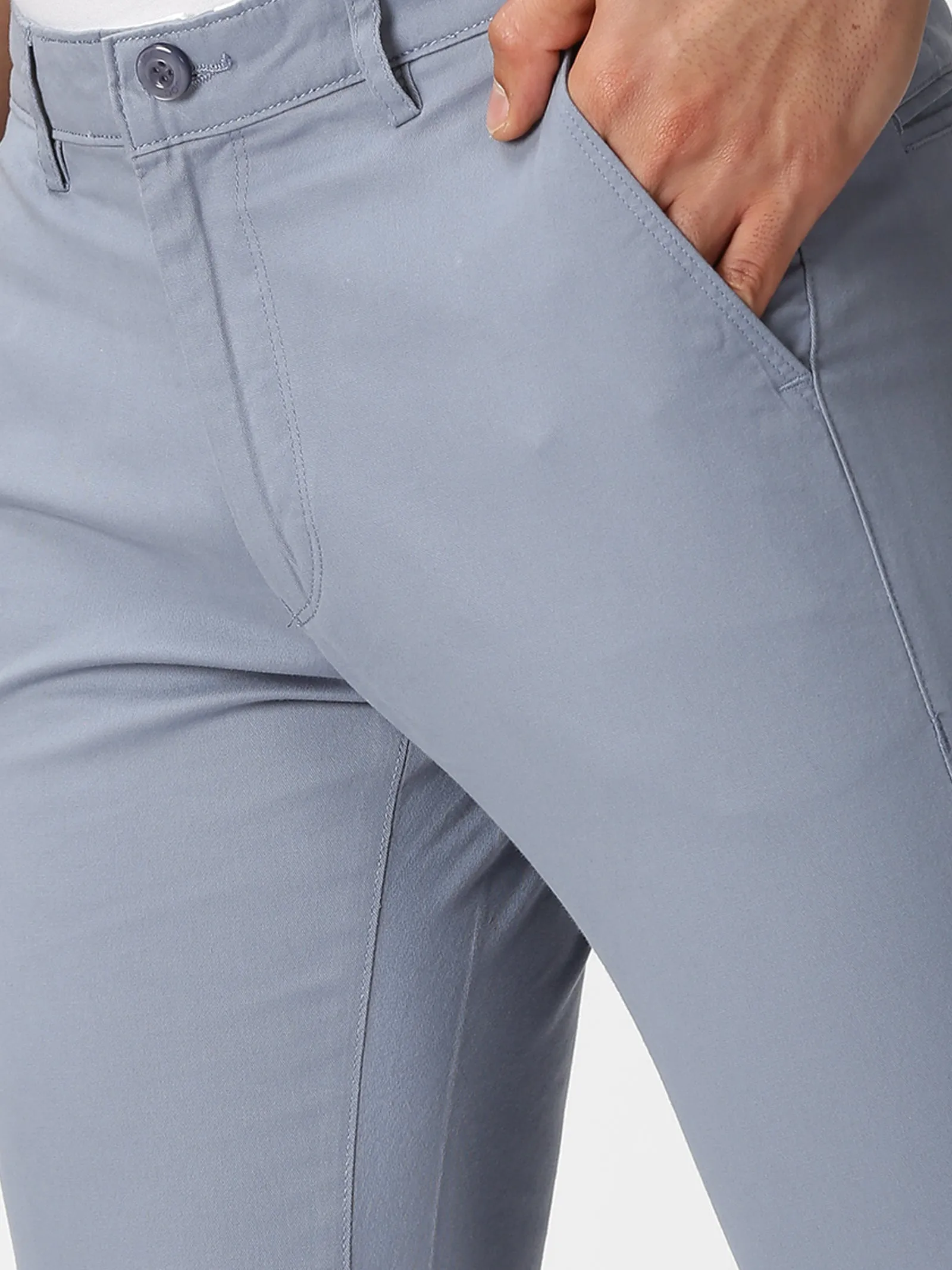 MEN'S BLUE SOLID JASON FIT TROUSER