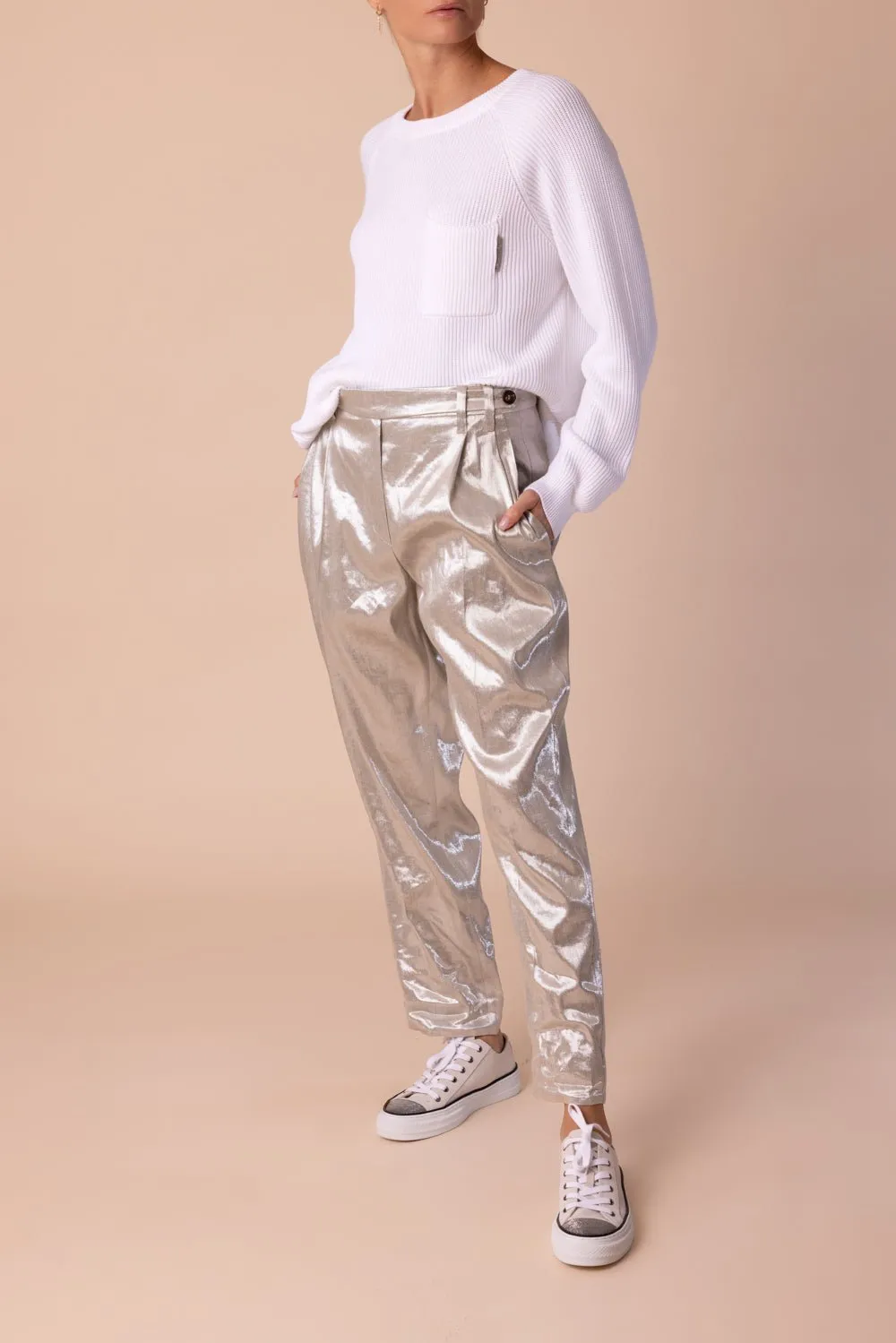 Metallic Slim Trouser