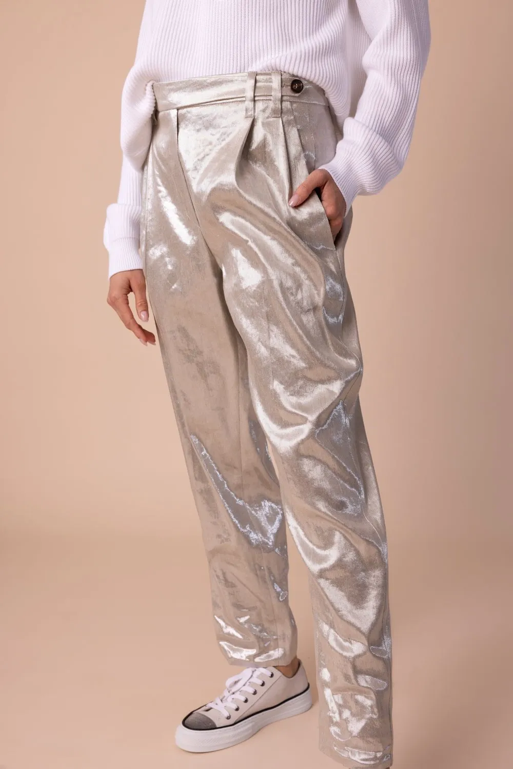 Metallic Slim Trouser