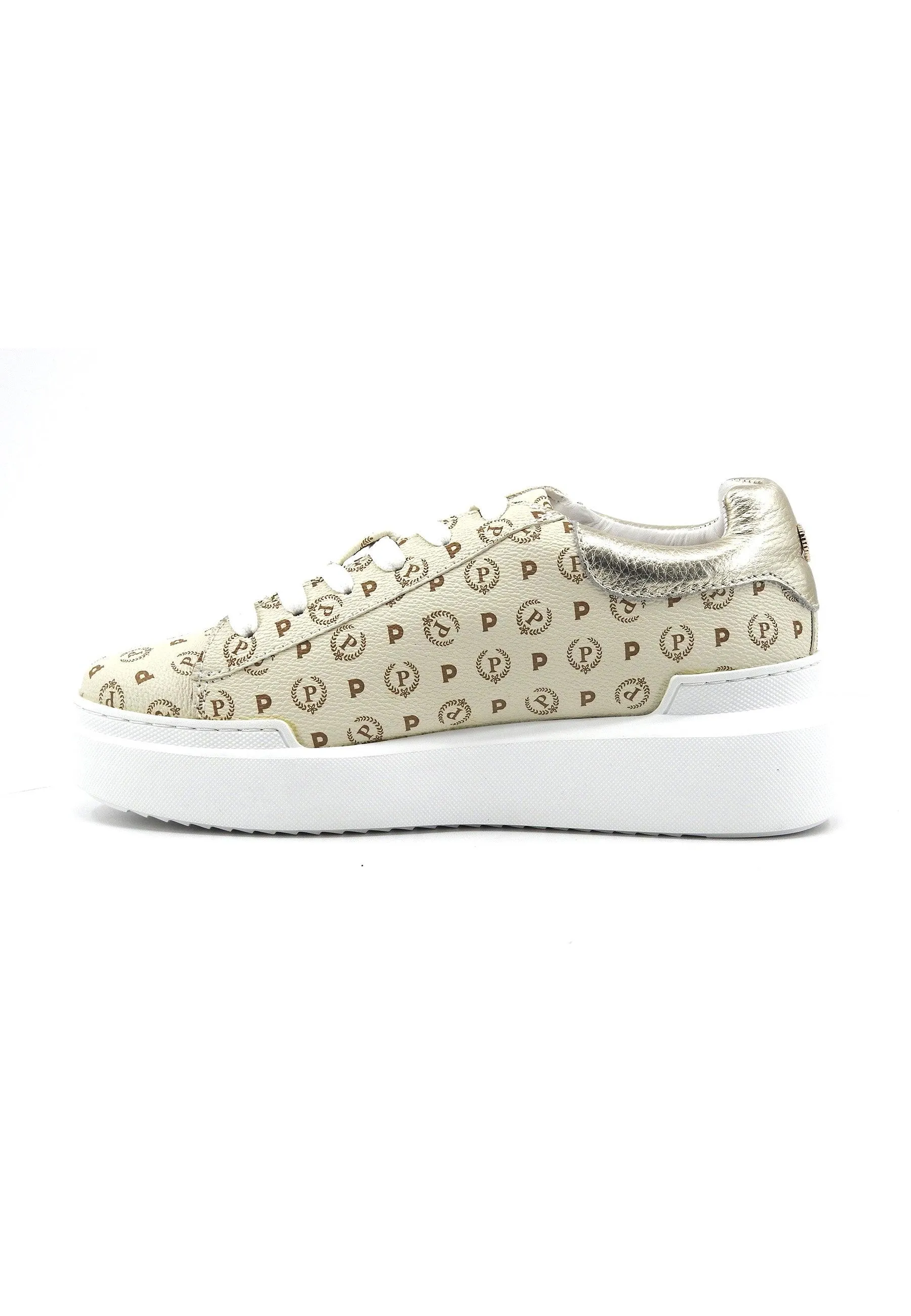 POLLINI Sneaker Donna Avorio Platino TE15064G0A1110H