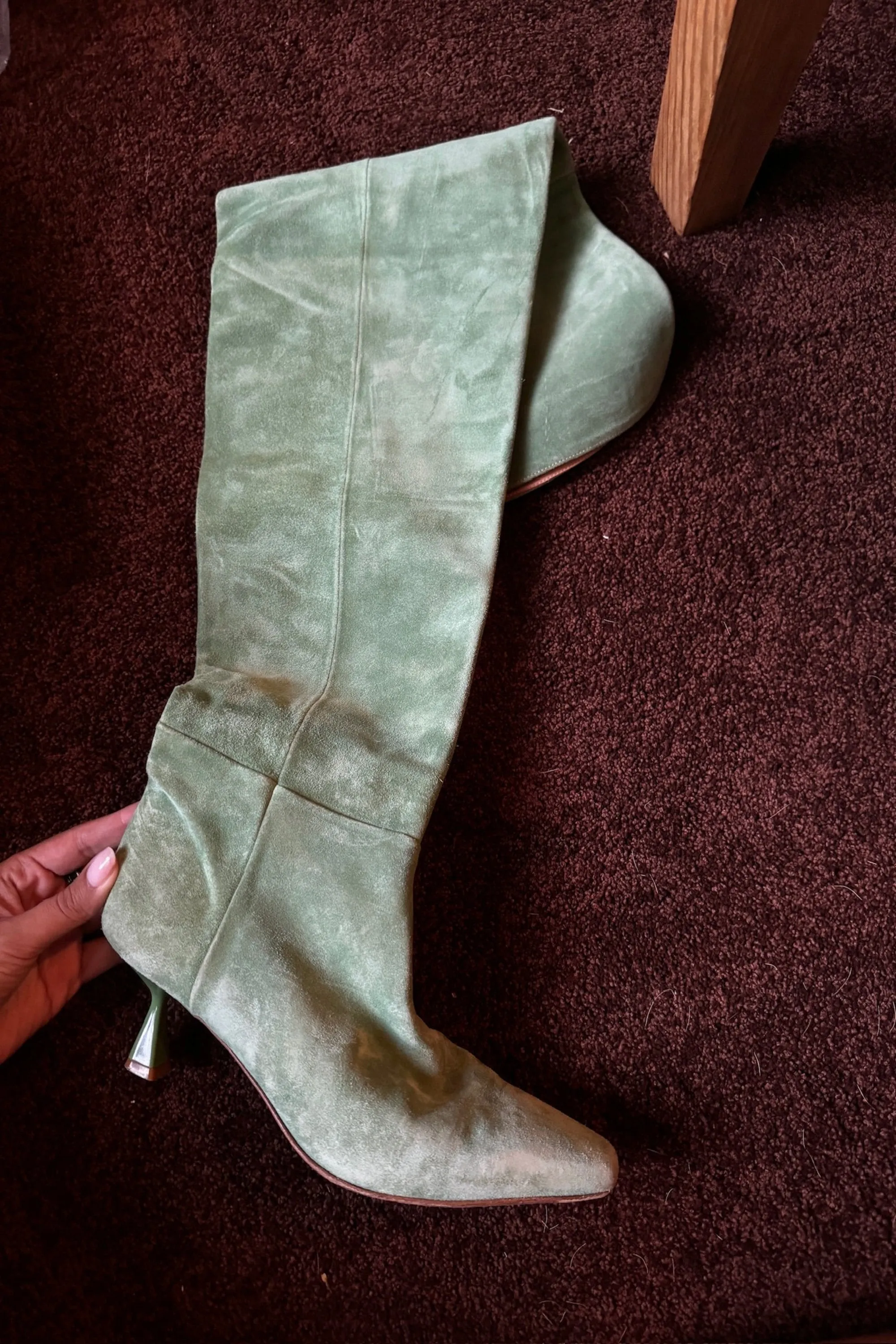 Ronstadt Boot in Cactus Green Suede - Editorial Sample