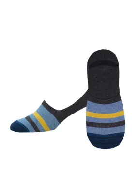 Sailor Stripe No Show Sock (Blue Heather)