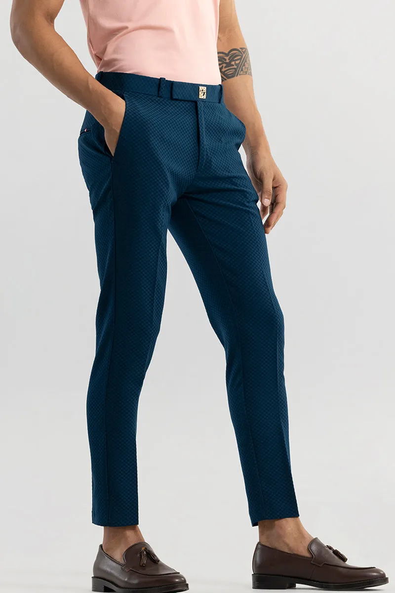 Staunton Peacock Blue Checkered Trouser