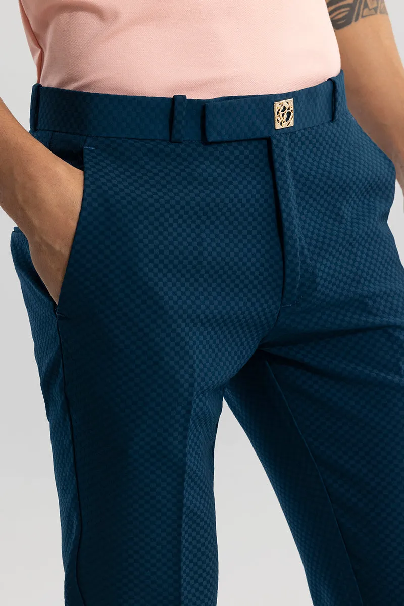 Staunton Peacock Blue Checkered Trouser