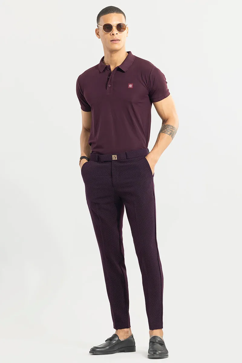 Staunton Plum Purple Checkered Trouser