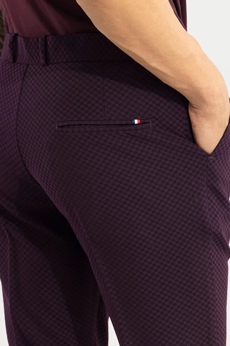 Staunton Plum Purple Checkered Trouser