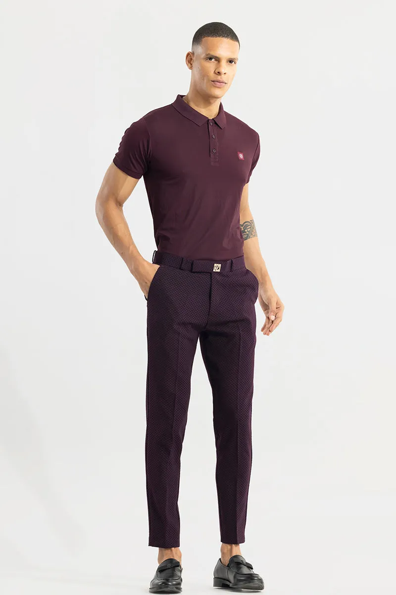 Staunton Plum Purple Checkered Trouser