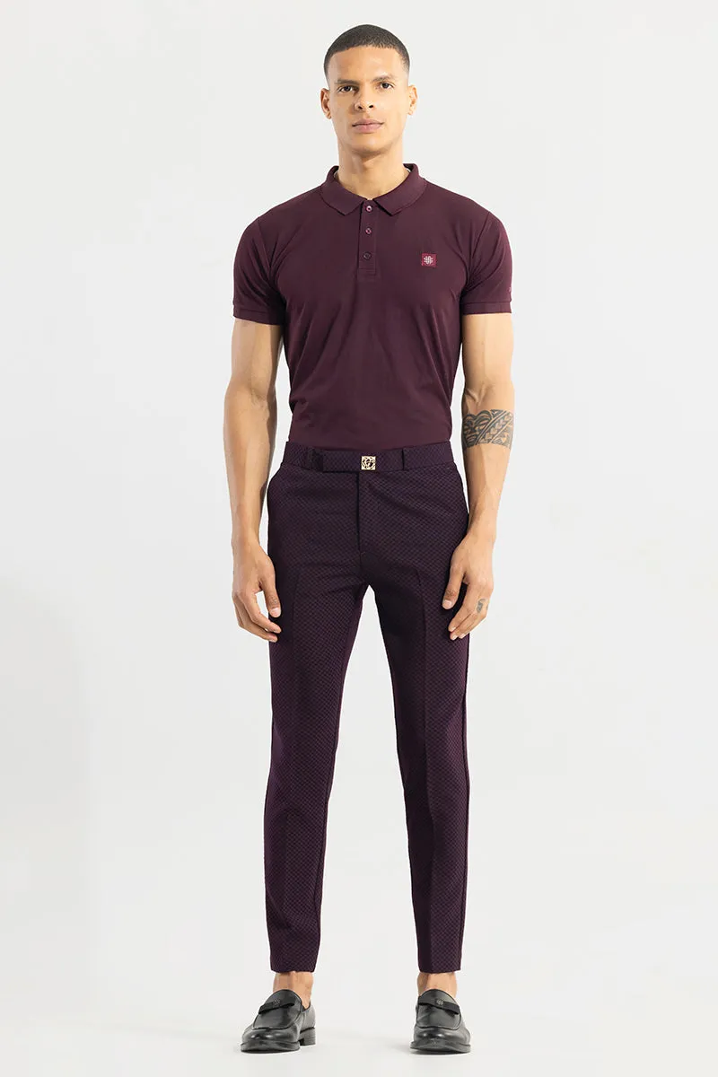 Staunton Plum Purple Checkered Trouser