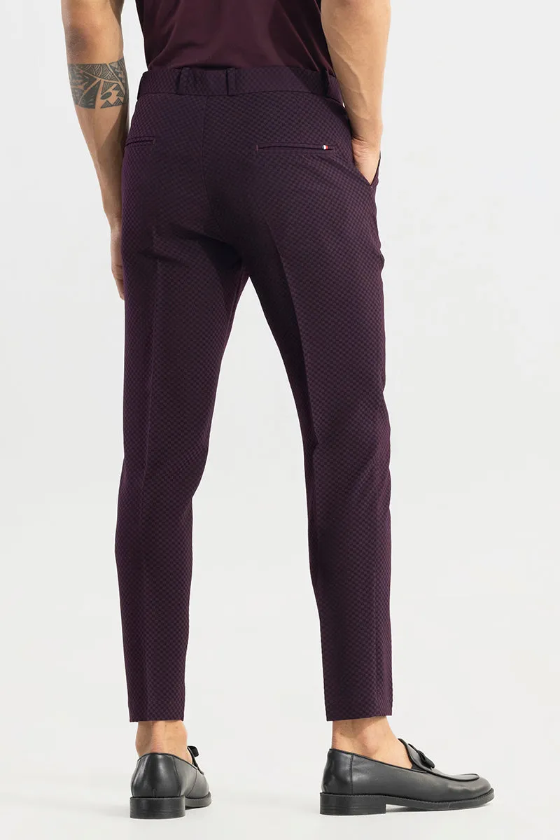 Staunton Plum Purple Checkered Trouser