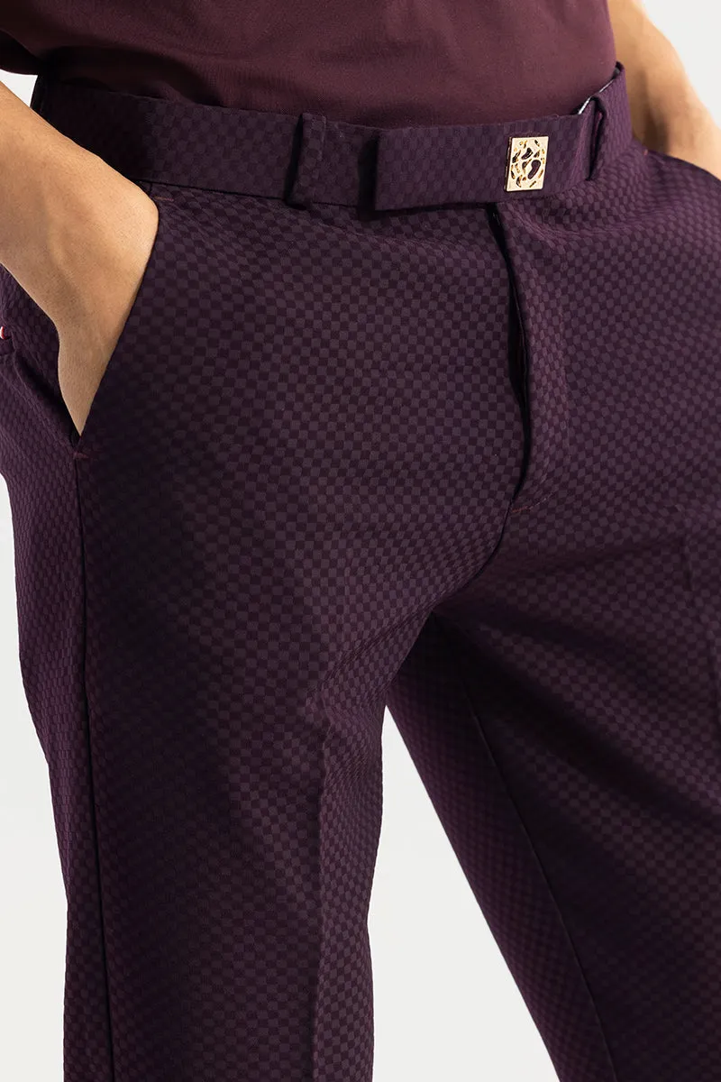 Staunton Plum Purple Checkered Trouser