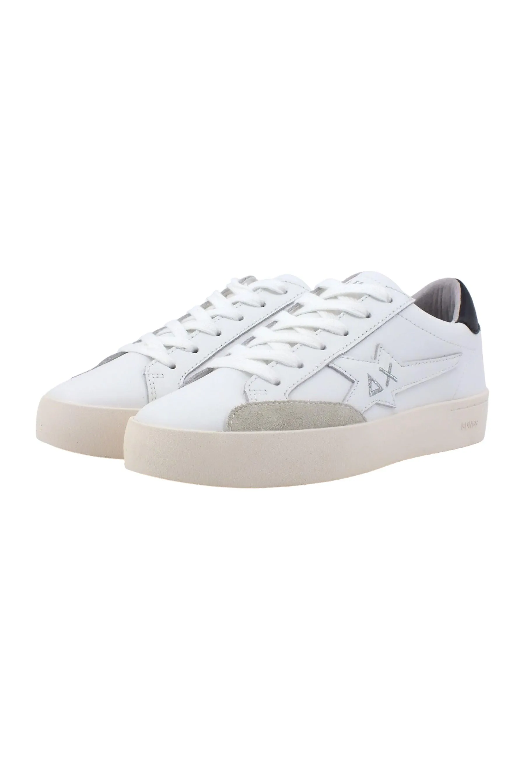 SUN68 Katy Leather Sneaker Donna Bianco Z43221