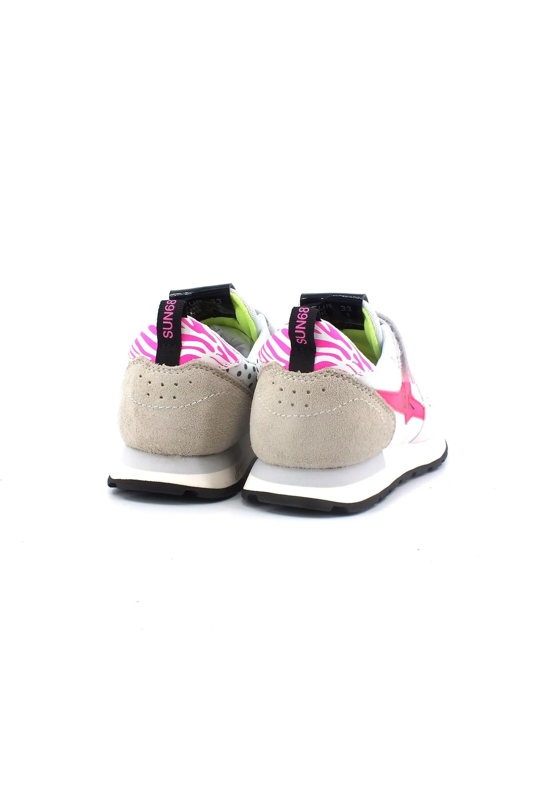 SUN68 Stargirl Sneaker Bambino Bianco Fuxia Z33413K