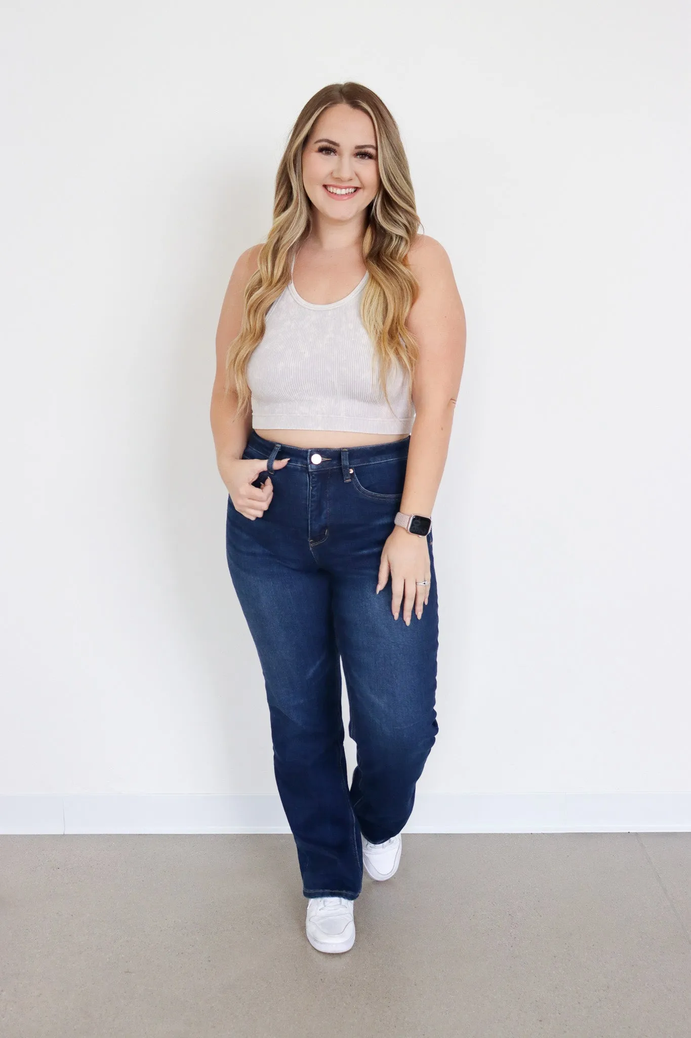 Tummy Control Dylan Straight Mom Jeans by RFM