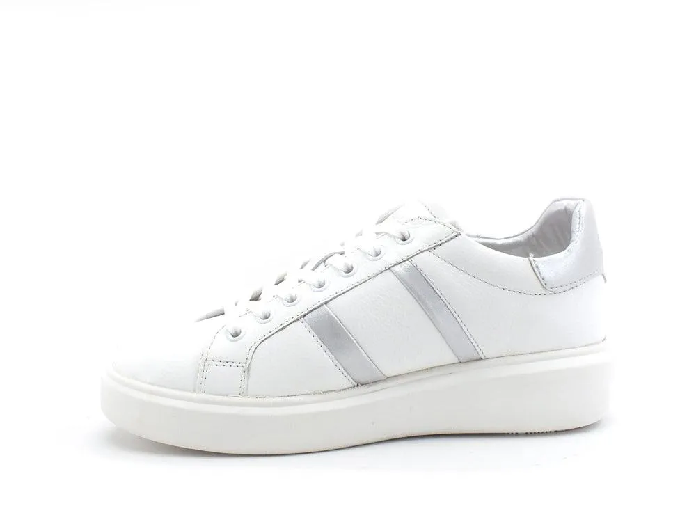 U.S. POLO Sneaker Leather White Silver CARDI001