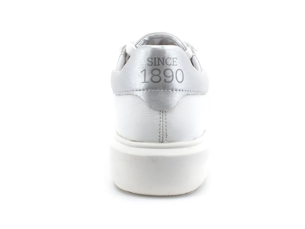 U.S. POLO Sneaker Leather White Silver CARDI001