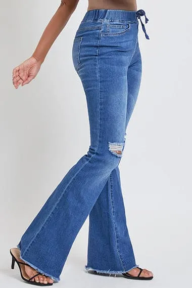 Women's  Flare Raw Hem Jogger Jeans