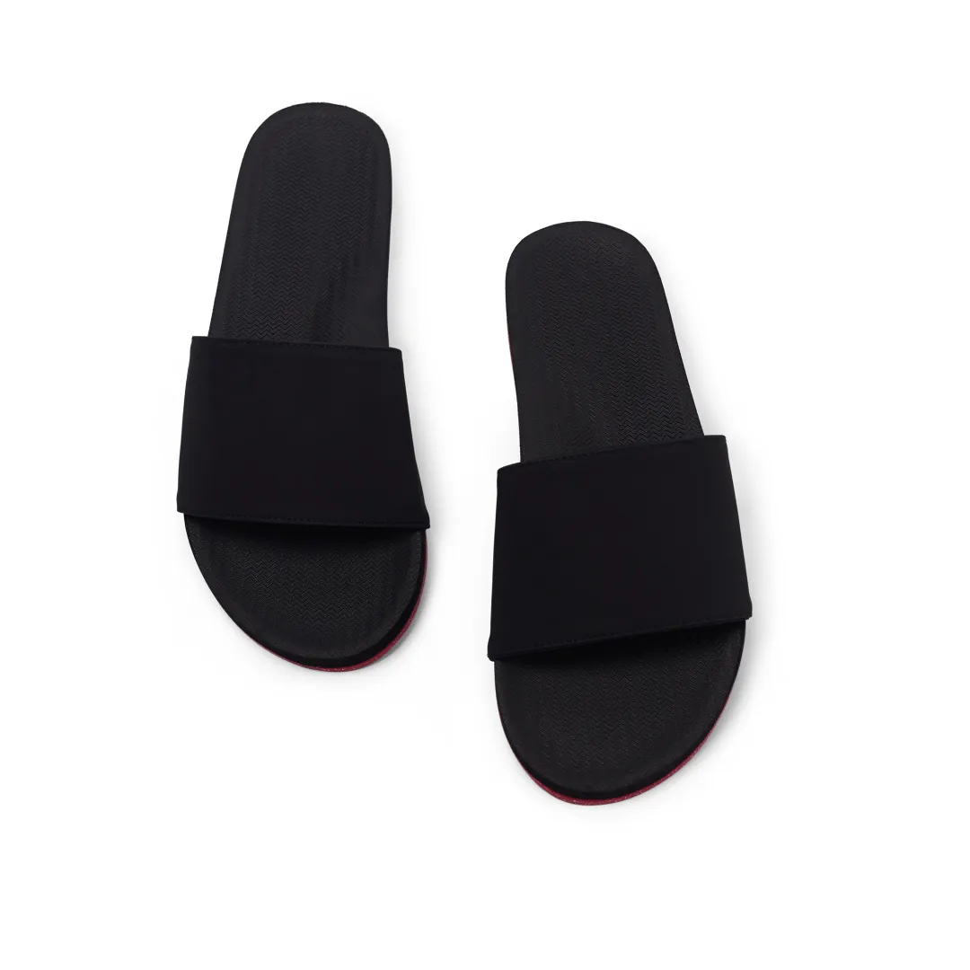 Women's Slide Sneaker Sole - Black/Red Sole