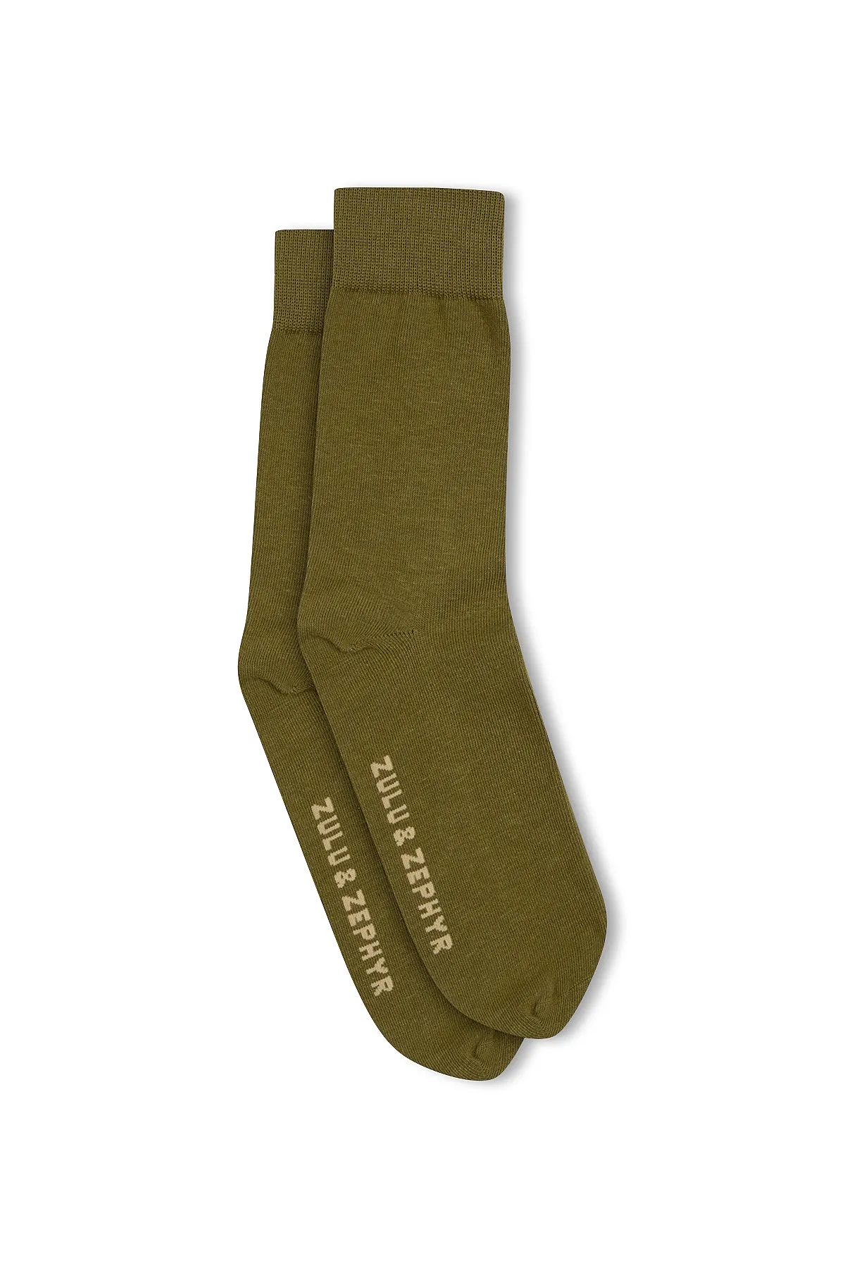 Zulu & Zephyr Logo Sock - Olive